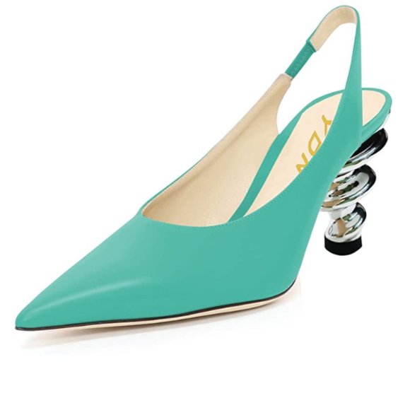 YDN Shoes - YDN Trendy Metallic Spiral Heels Slip On Sandals